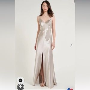 EUC Jenny Yoo Dina Satin Dress Latte Size 0